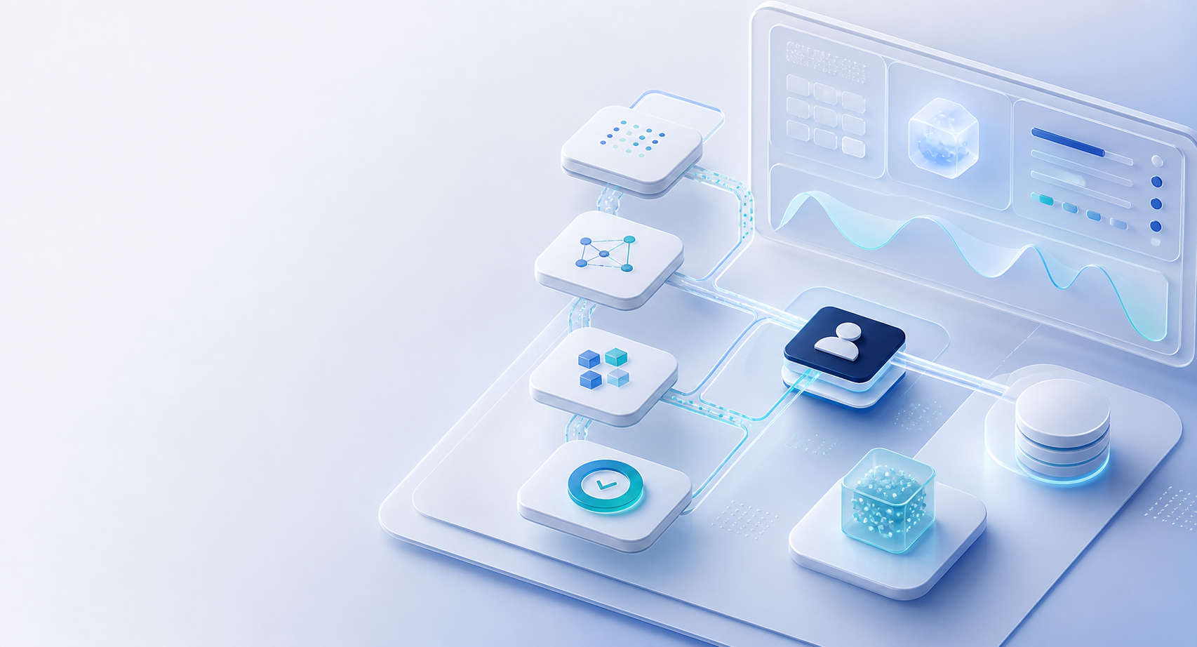 Illustration of connected operational AI workflows
