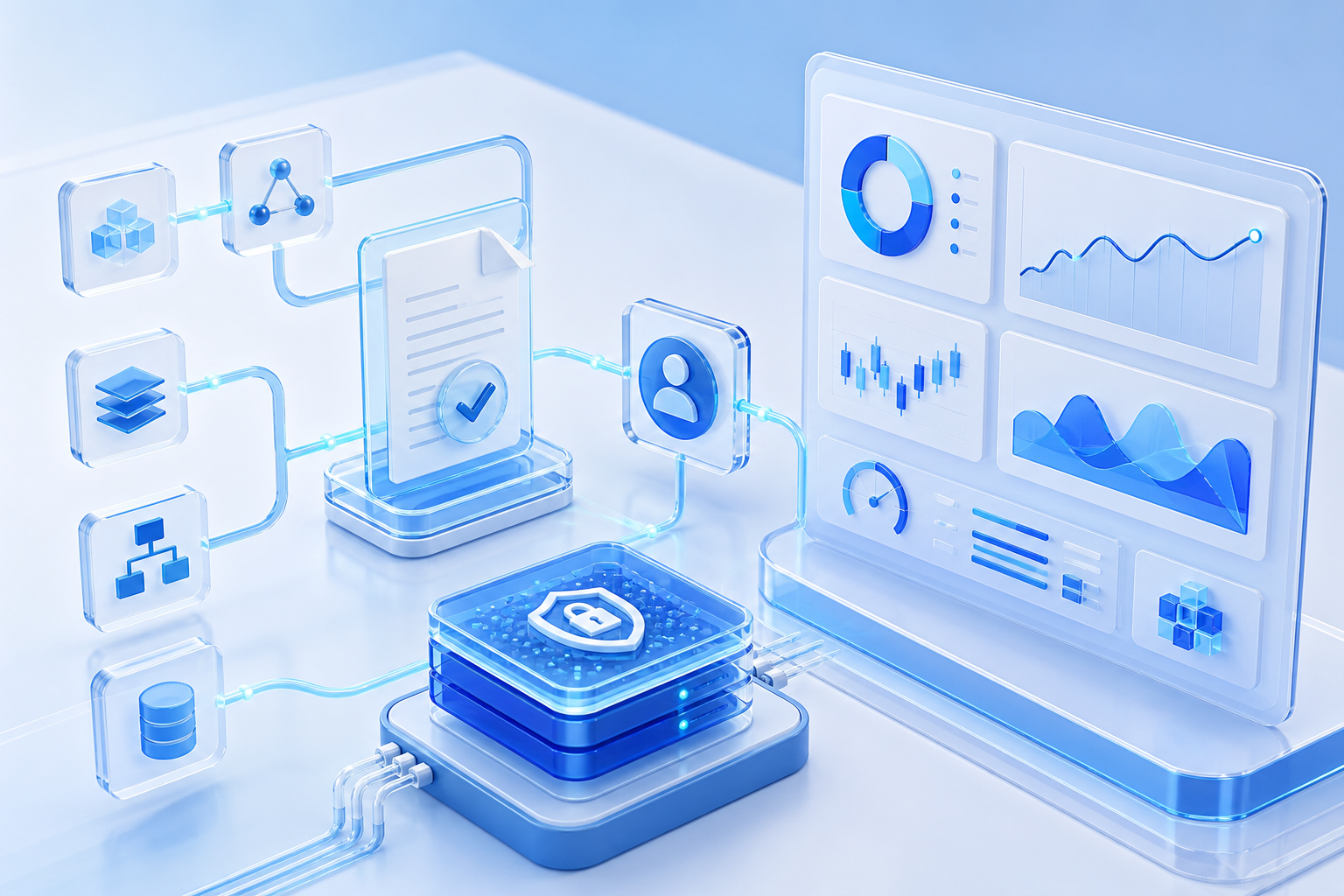 Illustration of governed operational AI workflows